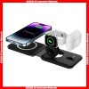 Q900 3 in 1 15W Fast Wireless Charger (Foldable) For Mobile phon+iWatch+Earbuds,With Retail Package