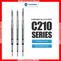 SUNSHINE C210 Series Integrated Soldering Iron Tips and Heating Core Efficient Heat Conduction Temperature Recovery for GVM T210,With Retail Package.