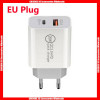 Double Port QC3.0+PD 20W Quick Fast Charger, Hangable Plastic Bag Package