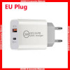 Double Port QC3.0+PD 20W Quick Fast Charger, Hangable Plastic Bag Package
