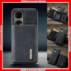 For HUAWEI & Google & Oneplus DG. Ming M1 Leather Back Case with Magnetic Adsorbing Removable 3 Fold Wallet