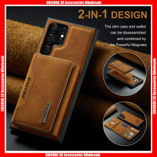 For Samsung A Series DG.MING M2 Series Pure Color 3 Fold Movable Card Slot Wallet Bag with Magnetic Suction Leather Back Case