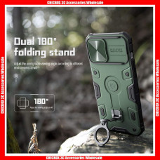 For iPhone & Samsung Nillkin CamShield Armor Pro Series With Ring Holder Camera Slider Heavy Protection Shockproof Back Cover , with retail package