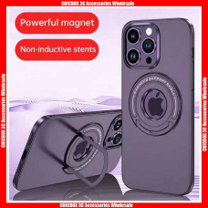 For iPhone Hard PC Case with Magnetic Charging Function and Build-in Kickstand