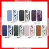 For iPhone & Samsung Business Style Magsafe Charging Leather Front+ Clear TPU Back Shell with Camera Lens Protect Glass