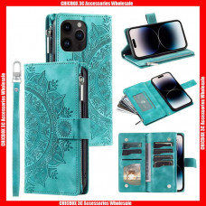 For iPhone 8 Card Slots Embossed Flower Magnetic Adsorbing Buckle Photo Window Leather Case with Hand Strap