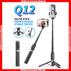 Q12 Hidden Design Reinforced Bluetooth Tripod Selfie Stick(Aluminium Alloy), with retail package